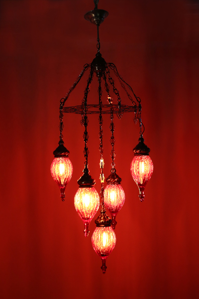 Special Design Chandelier with 5 Pyrex Glasses